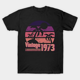 Best of 1973 Cool Vintage Sunset on the Beach T-Shirt